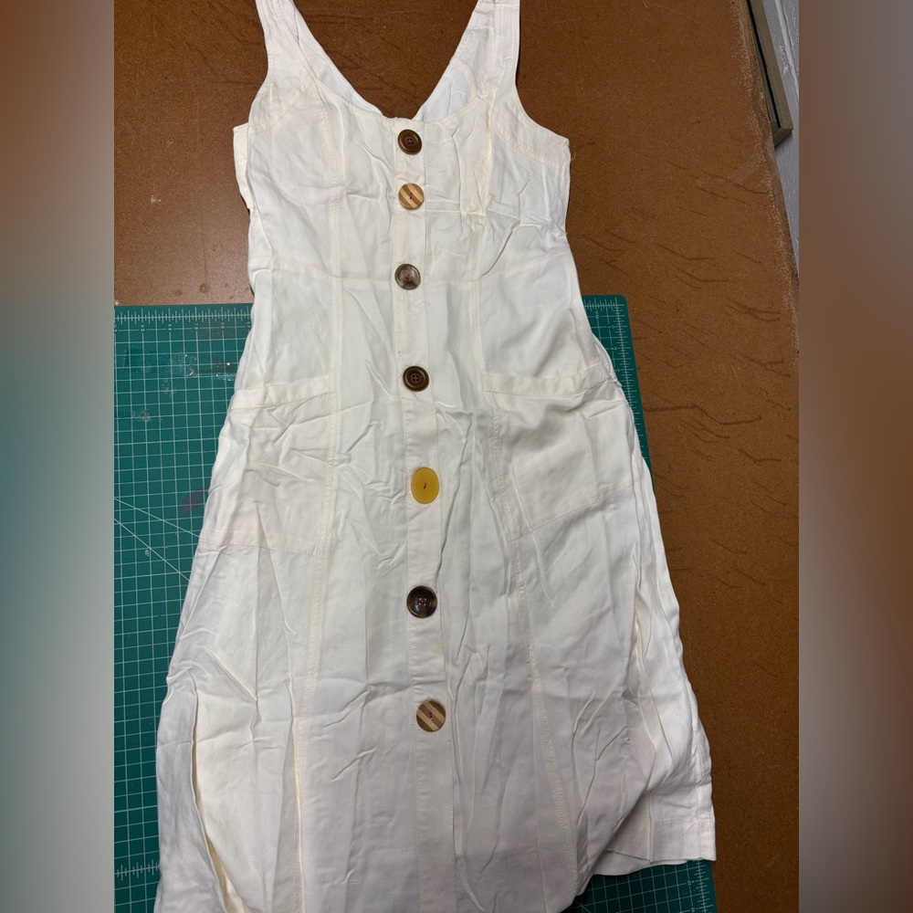 Anthropologie Cream women’s Dress with Mixed Buttons